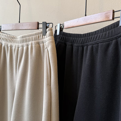 【Y82672】 實拍簡約寬鬆加絨保暖闊腿衛褲251023