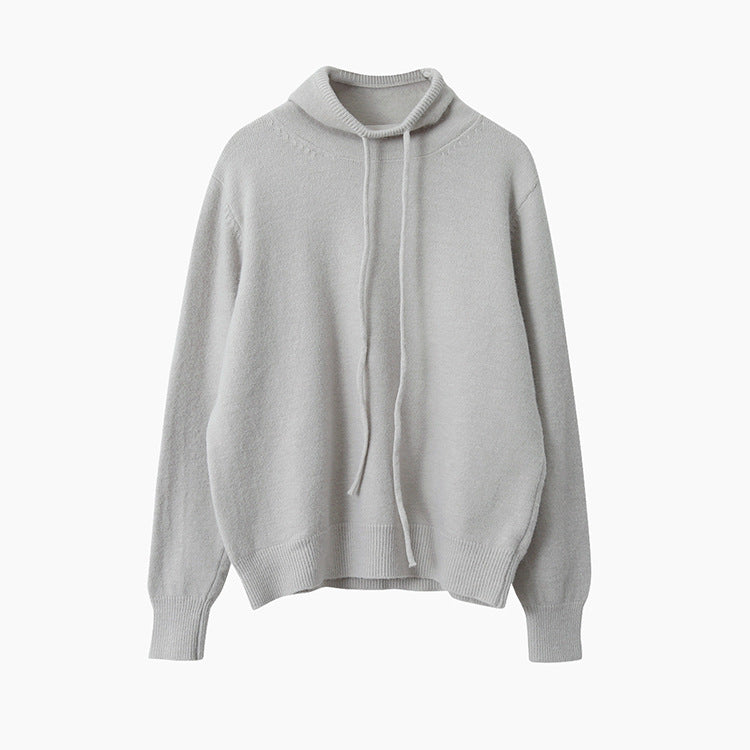 【LD3294】實拍慵懶復古立領羊駝絨針織衫251103