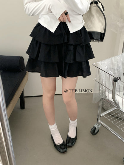 【L8312】實拍夏季學院小格子蛋糕裙高腰短裙250505