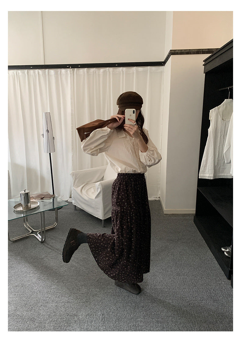 【H5488】實拍法式温柔蕾絲長袖襯衫251109