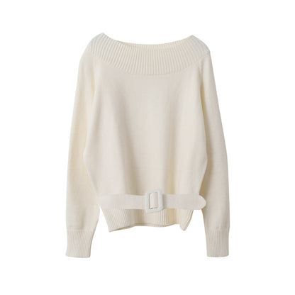 【LD11062】實拍慵懶高級感北極融針織毛衣（可拉一字肩）251209