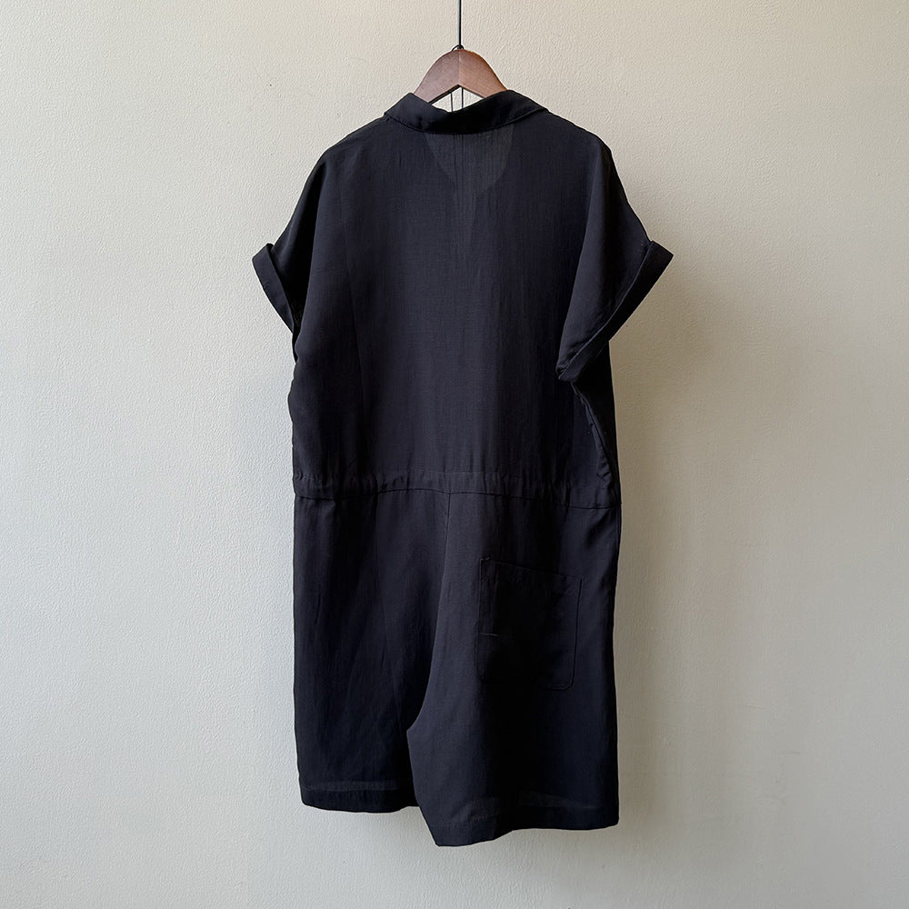 【Y82533】實拍天絲亞麻簡約寬鬆連身褲250619