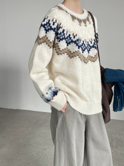 【cimMB850】實拍冬季必備复古費爾島提花針織毛衣251114