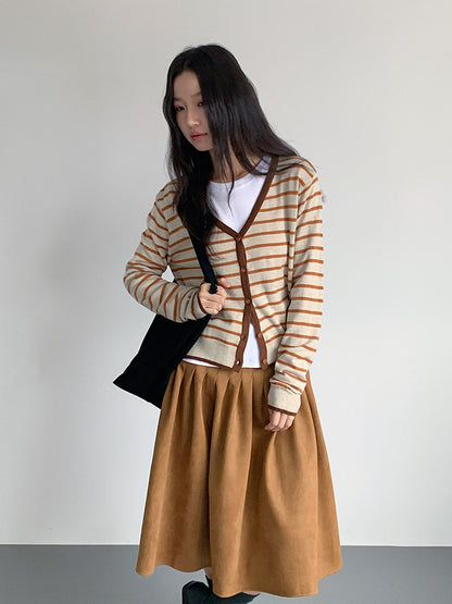 【LD11016】實拍冬季復古麂皮絨A字裙251110