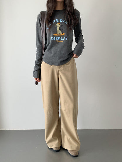 【LD3302】實拍S~XL秋冬顯瘦直筒毛呢休閒褲251103