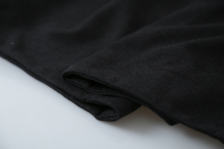 【LD3301】實拍韓系簡約高腰毛呢闊腿七分褲251103