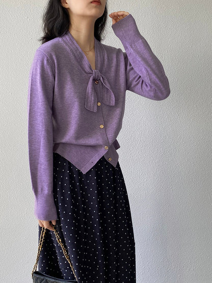 【cimJ8902】實拍氣質小香蝴蝶结針織開衫251114