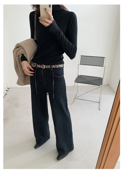 【H5477】實拍S~XL復古加厚高腰直筒牛仔褲251109