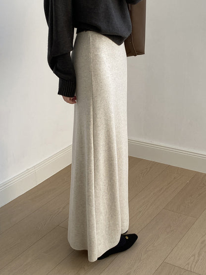 【YP682】 實拍高腰軟糯垂感針織長裙251023