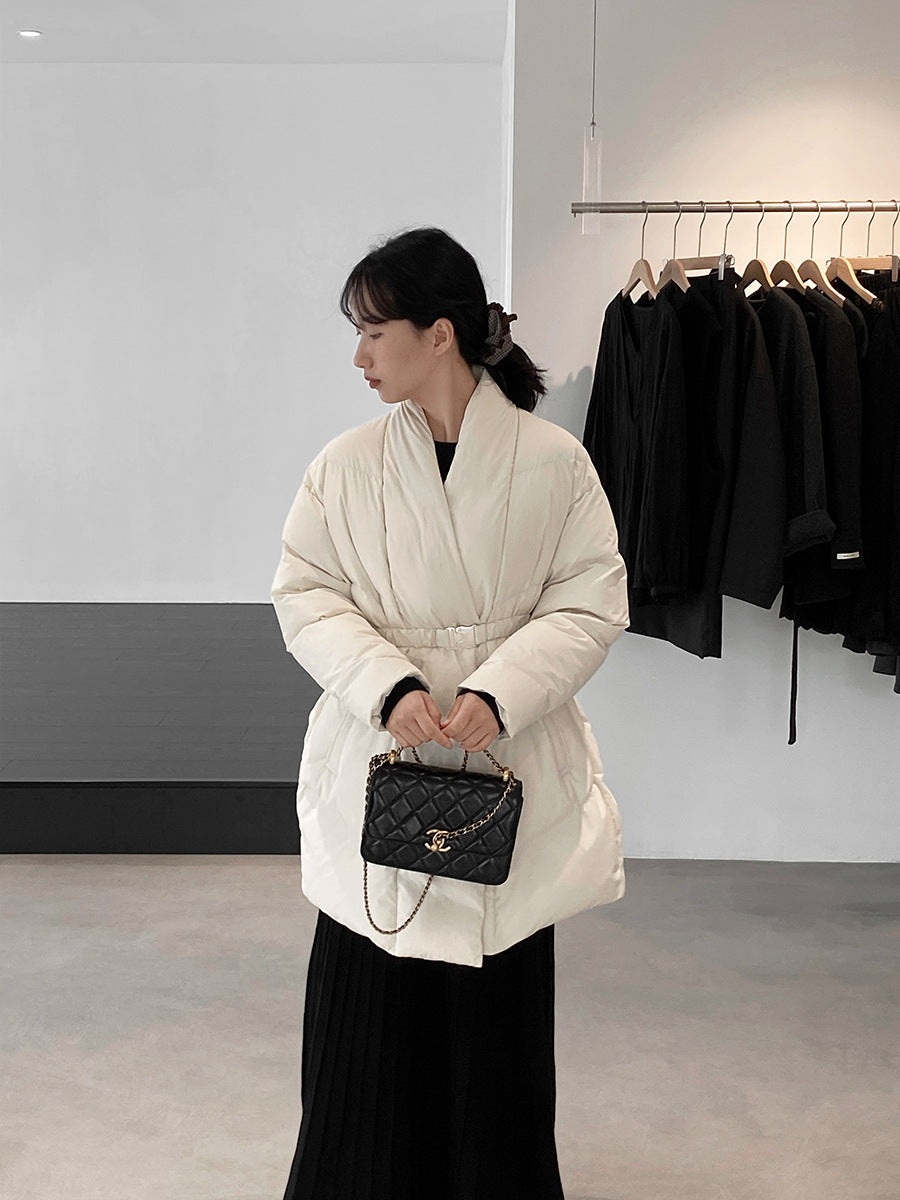 【cimz6386】實拍歐美大氣抗寒鎖温收腰氣質羽絨外套（白鴨絨90%)251120