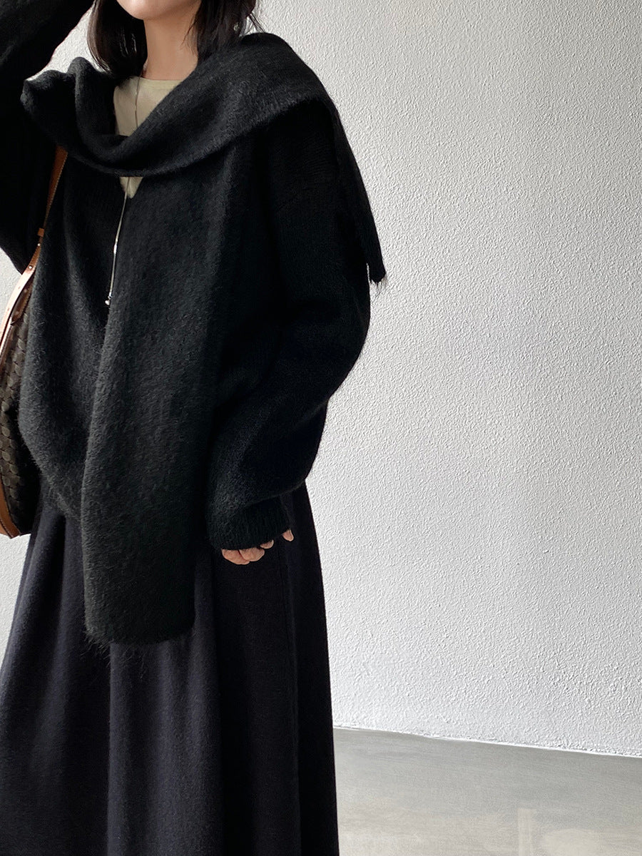 【cim8802】實拍纯色溫柔針織毛衣+針織披肩(羊毛8）251114