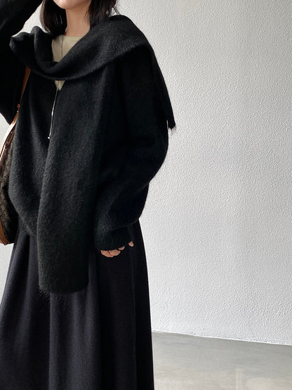 【cim8802】實拍纯色溫柔針織毛衣+針織披肩(羊毛8）251114