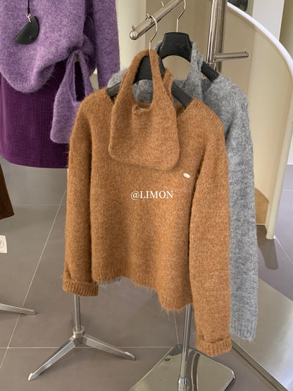 【L6873】實拍檸檬秋冬簡約軟糯保暖毛衣+針織手拎包251117