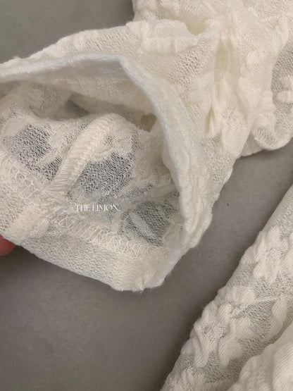 【L11007】檸檬檸檬早秋重工提花圓領長袖小外套+蕾絲細肩帶背心套裝260728