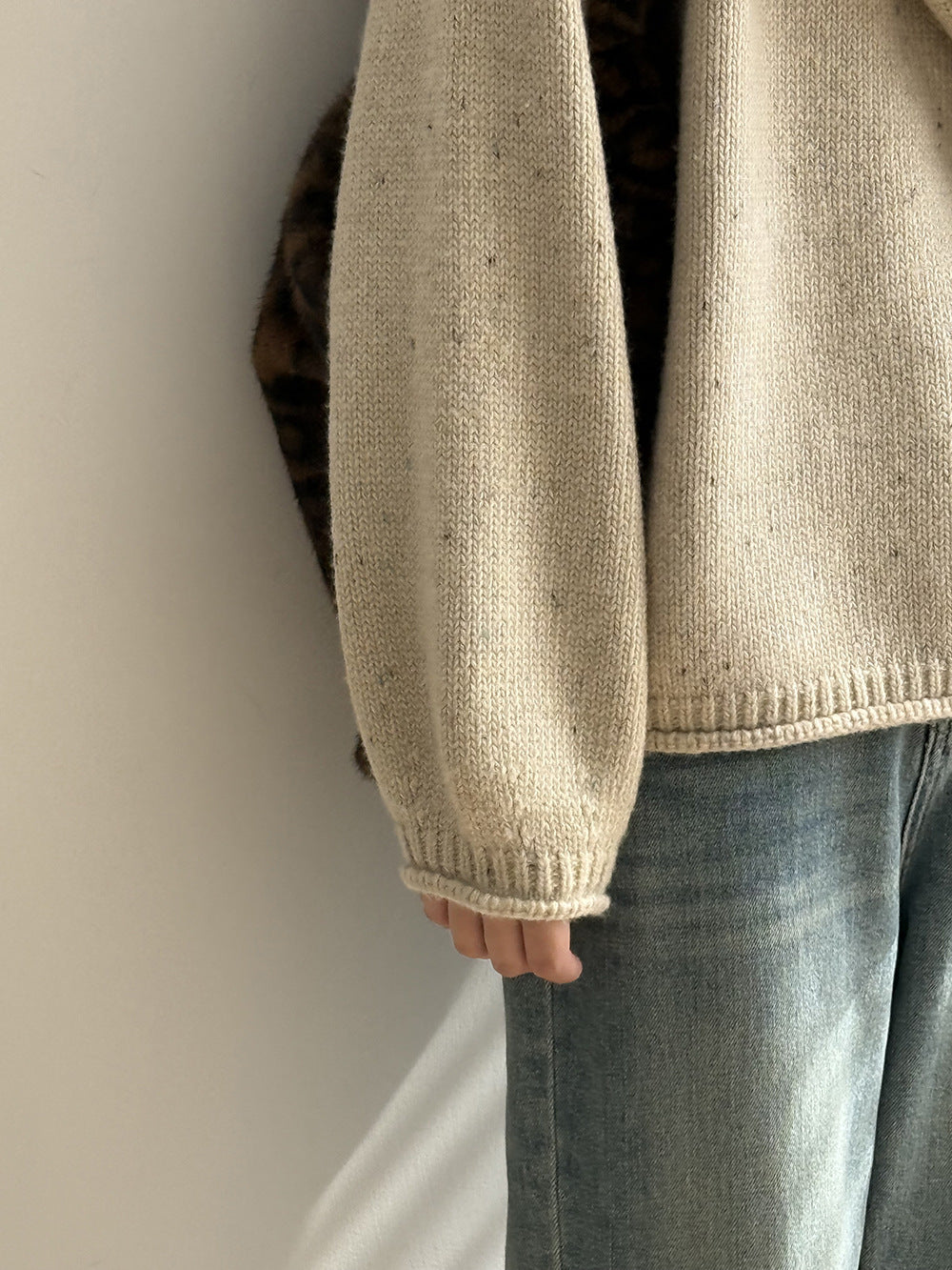 【Y276】實拍冬季軟糯慵懶保暖針織毛衣（棉羊毛10%)251106