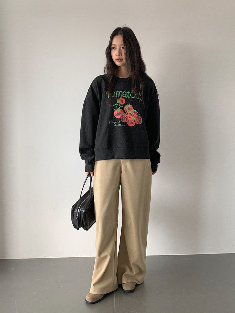 【LD3302】實拍S~XL秋冬顯瘦直筒毛呢休閒褲251103