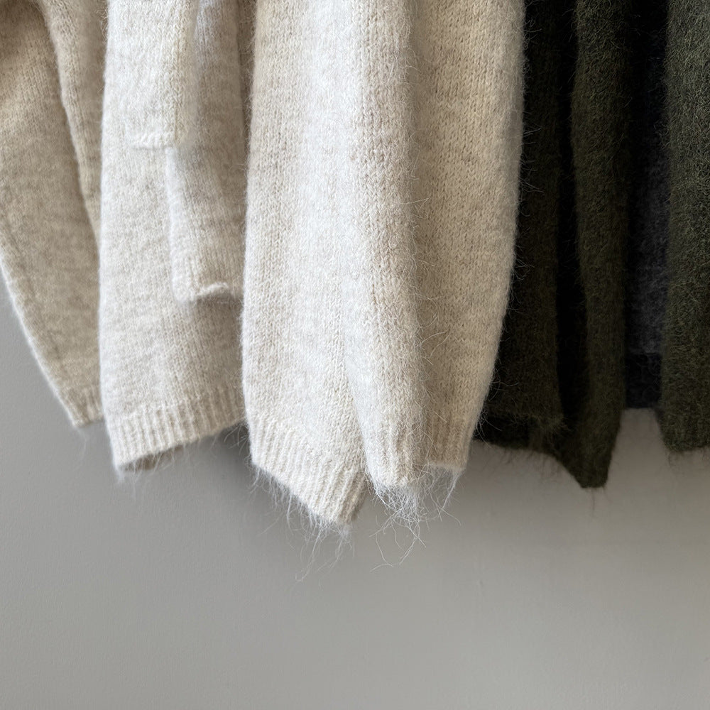 【Y25805】 實拍溫柔軟糯V領毛衣+針織披肩(含羊毛3％）251023