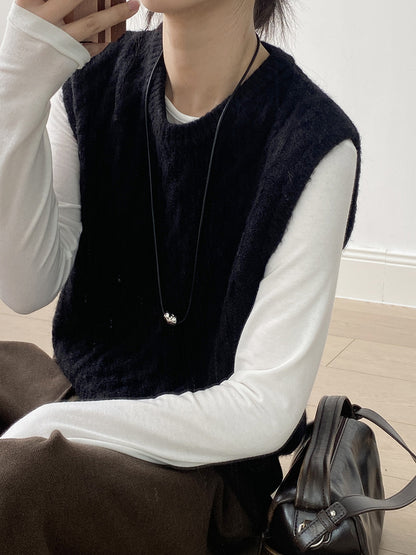 【YP2617】 實拍圓領麻花軟糯針織背心251023