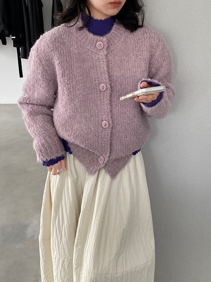 【cimz1391】實拍毛茸茸可愛羊毛針織毛衣開衫（羊毛14%)251201