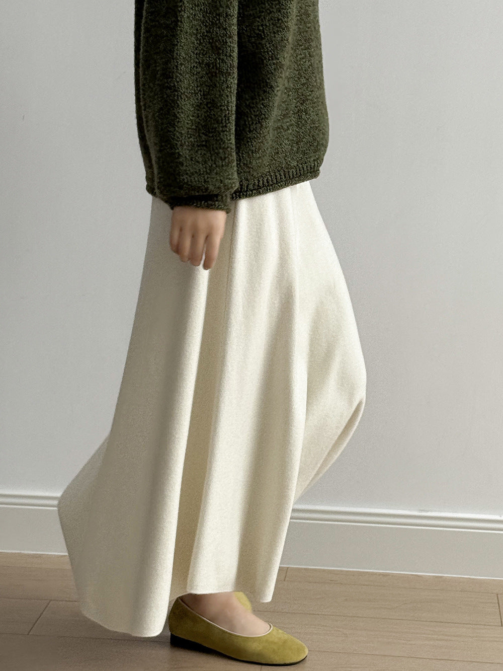 【Y0723】實拍冬季簡約針織大擺A字裙（棉羊毛4%)251106