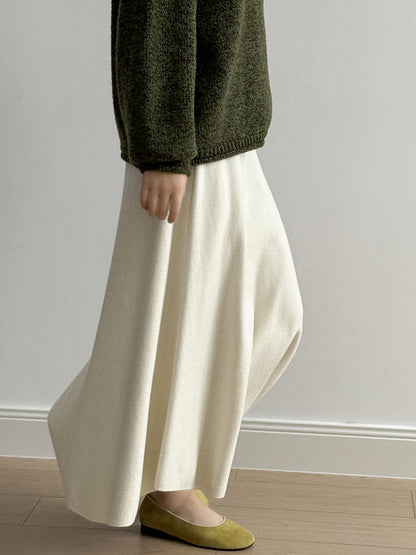 【Y0723】實拍冬季簡約針織大擺A字裙（棉羊毛4%)251106