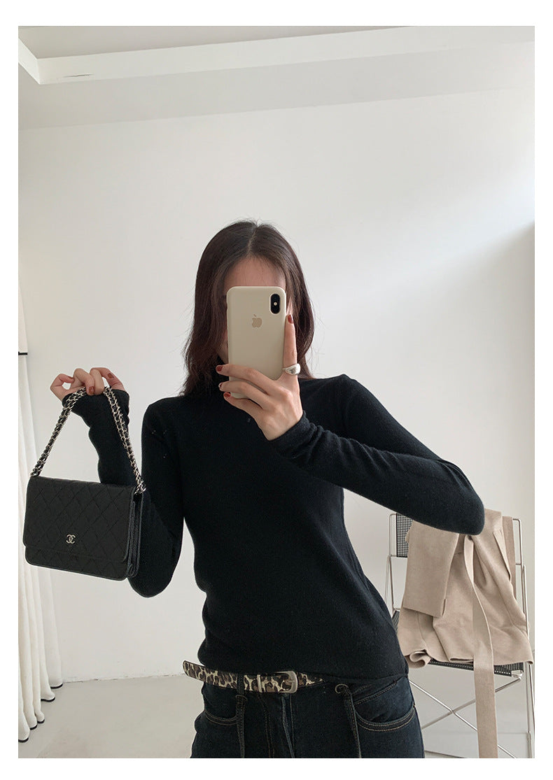 【H5481】實拍基礎6色堆堆領毛針織T恤251109