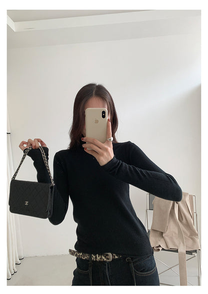 【H5481】實拍基礎6色堆堆領毛針織T恤251109