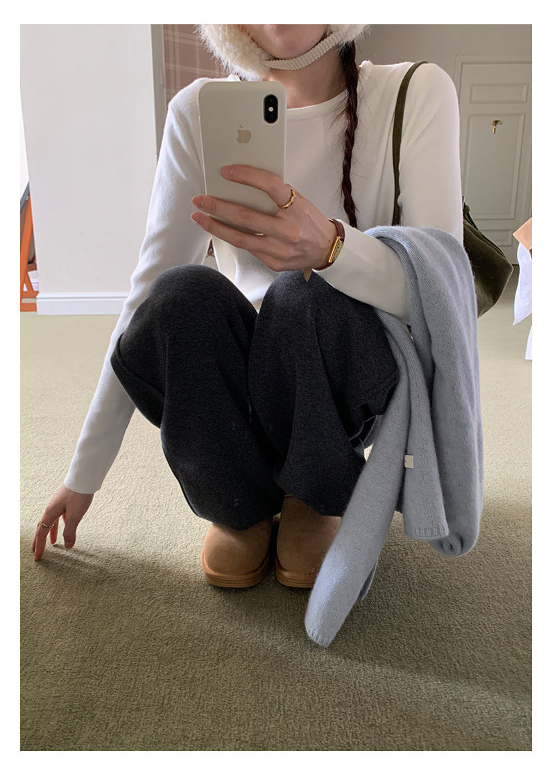 【H5508】實拍M~XL懶懶加厚奧粒絨舒適休閒彎刀褲型251118