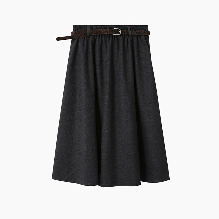 【LD11034】實拍毛呢超顯瘦保暖高腰大裙擺a字裙251124