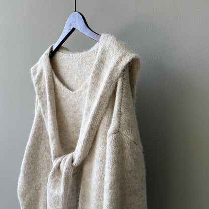 【Y25805】 實拍溫柔軟糯V領毛衣+針織披肩(含羊毛3％）251023