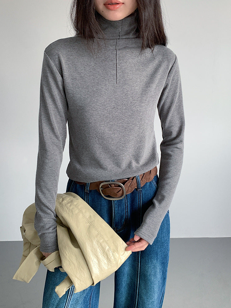 【LD11012】實拍加厚半高領6色打底長袖t恤251110