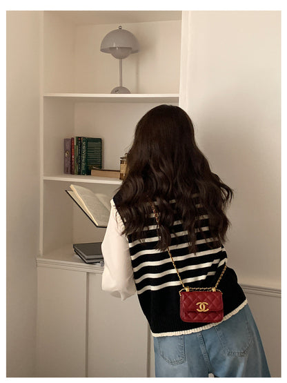 在台現貨【H742】實拍韓國清新氣質設計假兩件上衣