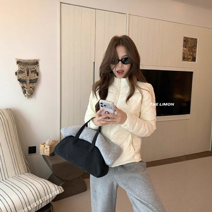 【L1189】實拍M~XL檸檬秋冬輕薄好收納立領保暖白鴨絨外套251117