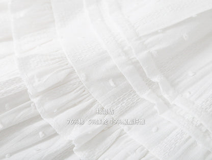 【LD9228】實拍夏日初戀純慾感🤍質感提花高腰顯瘦白色蛋糕短裙260317