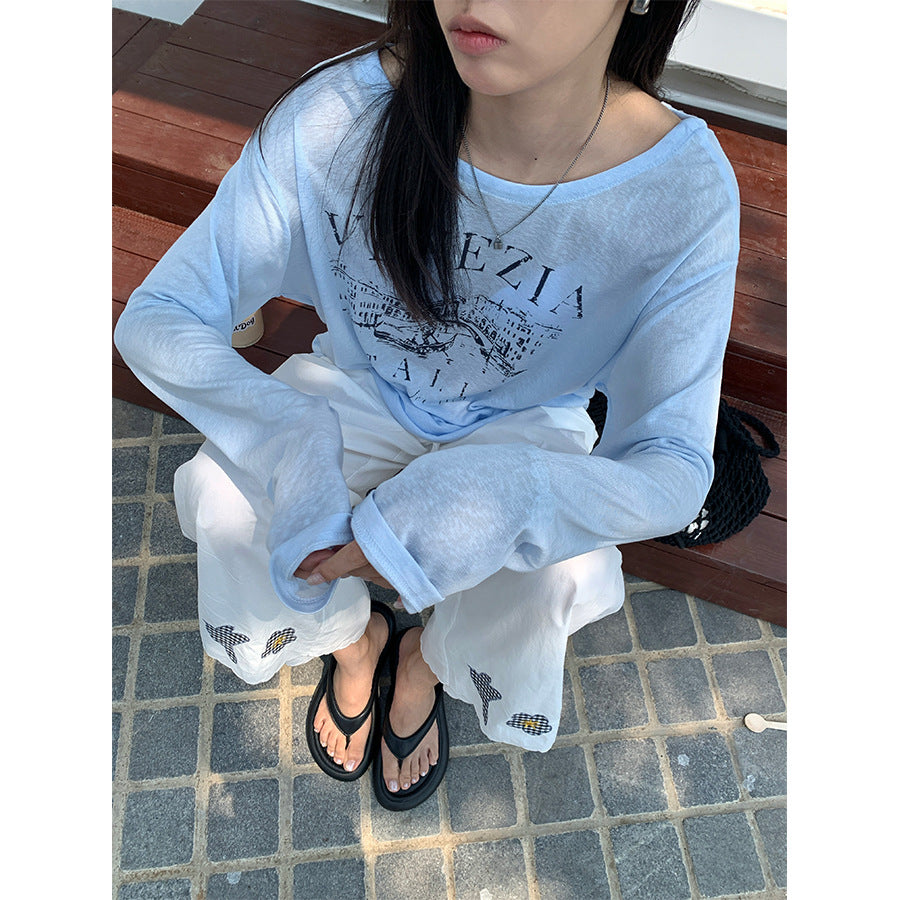 【H5299】 實拍夏天高級感重工刺繡清新感直筒褲250610