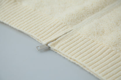 【LD11015】實拍雙頭拉鍊毛絨半高領加厚針織毛衣外套251110