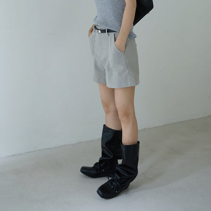 【LD11225】實拍夏日清涼降溫🧊質感天絲棉高腰大口袋顯瘦西裝短褲260407