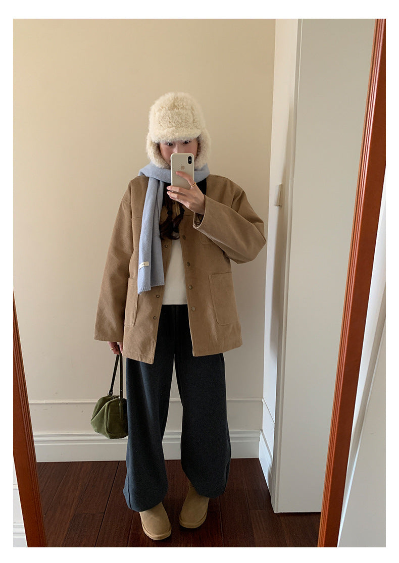 【H5508】實拍M~XL懶懶加厚奧粒絨舒適休閒彎刀褲型251118