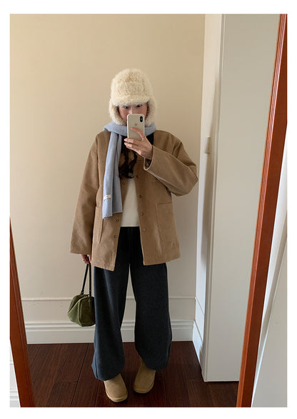 【H5508】實拍M~XL懶懶加厚奧粒絨舒適休閒彎刀褲型251118