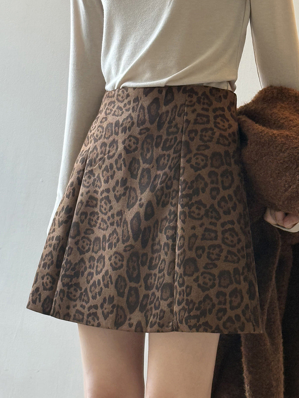 【Y82656】實拍美式復古豹紋A字裙(內有安全褲）251016
