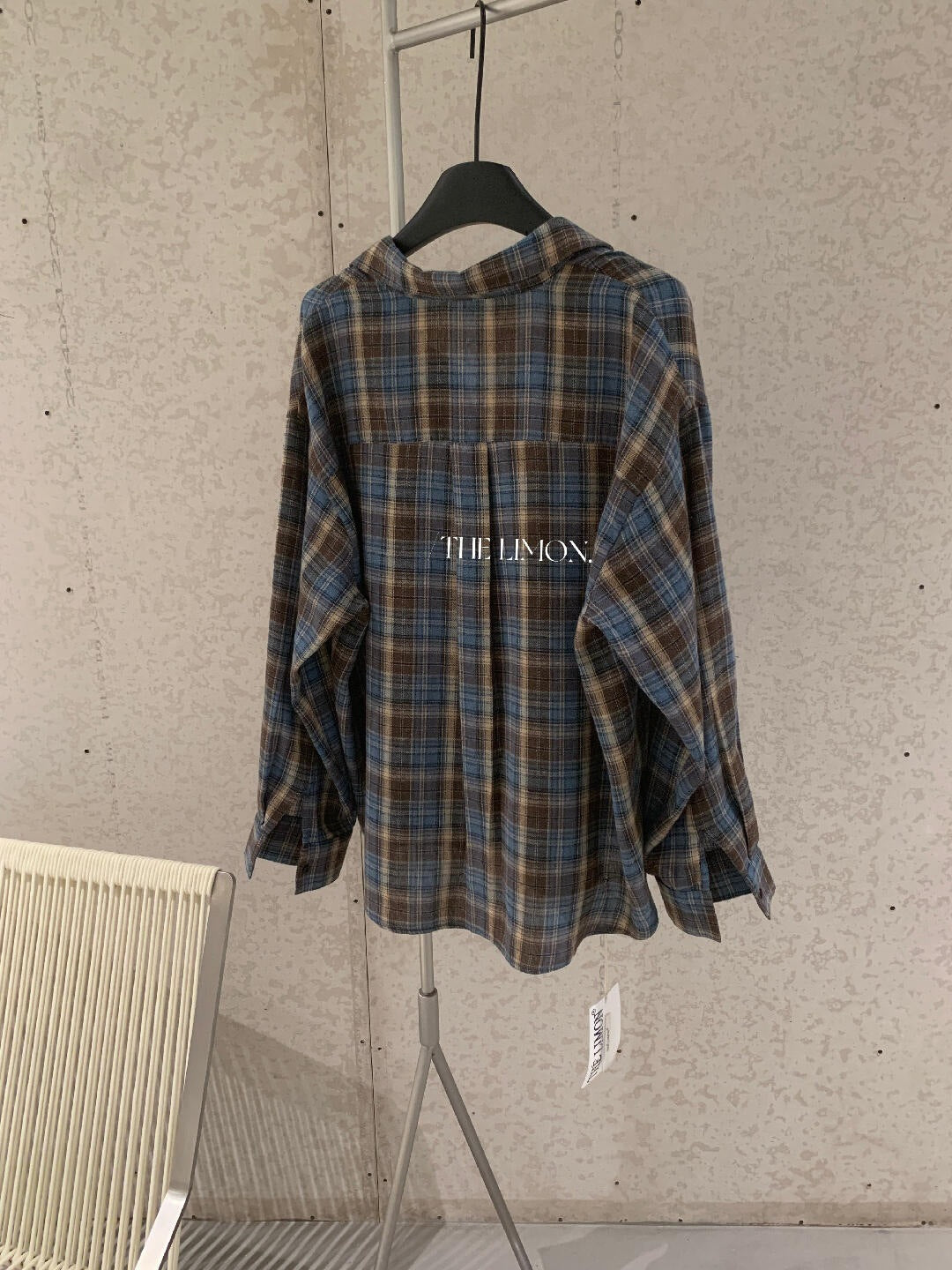 【L11087】檸檬早秋新款慵懶輕質感格紋寬鬆顯瘦長袖襯衫260728