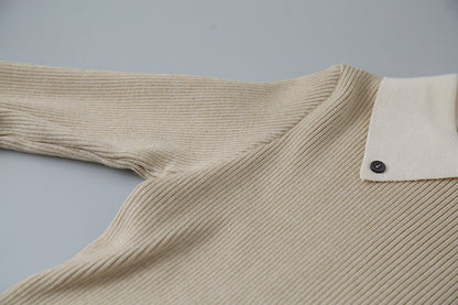 【LD11026】實拍絕美法式針織坑條假2件針織衫251124