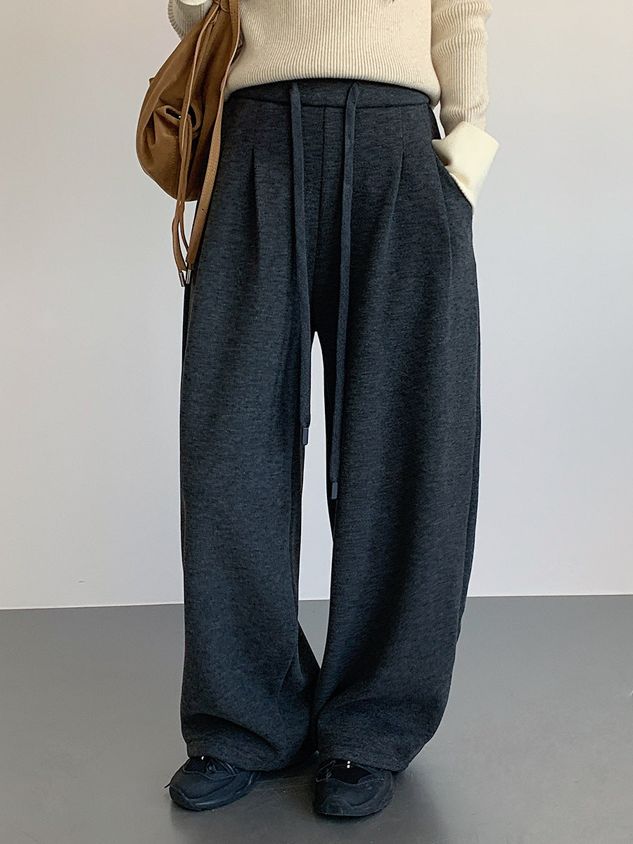 【LD11033】實拍冬季復古極簡寬鬆慵懶垂感彎刀褲251124