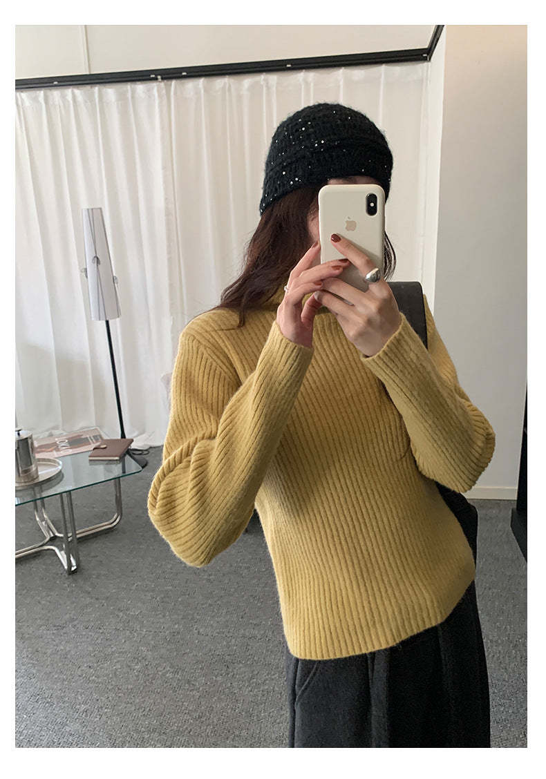 【H5484】實拍秋冬加厚慵懶高領針織毛衣251109
