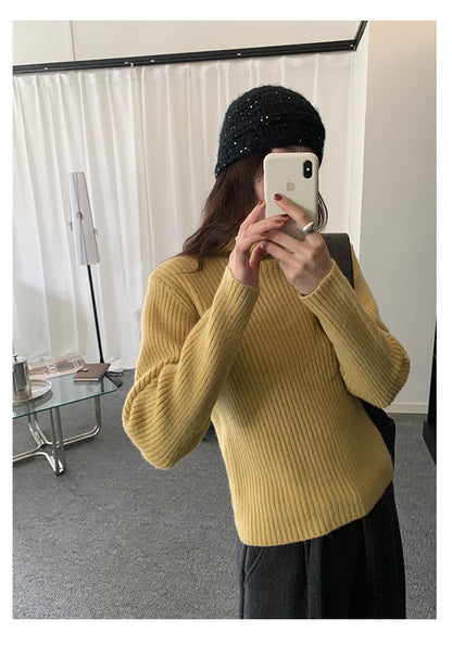 【H5484】實拍秋冬加厚慵懶高領針織毛衣251109