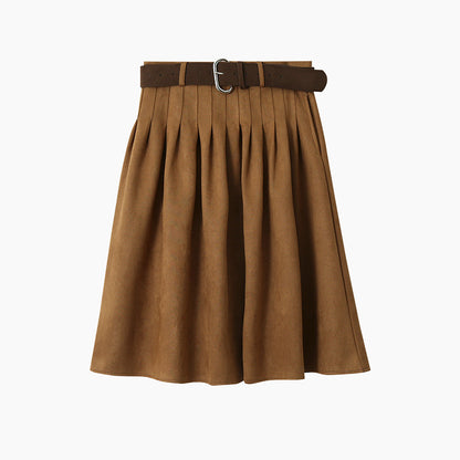 【LD11016】實拍冬季復古麂皮絨A字裙251110