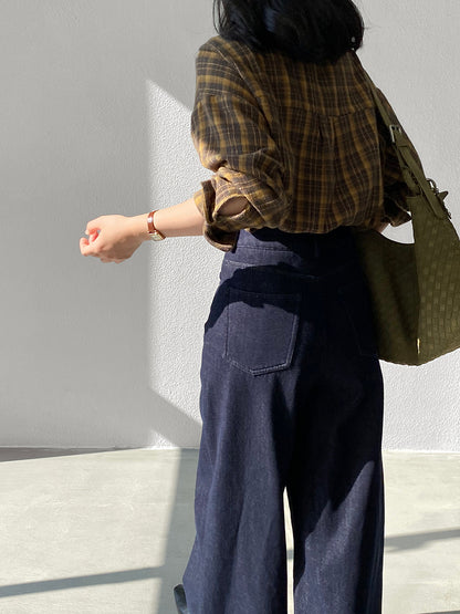 【cimz1753】實拍磨毛加厚復古格紋襯衫 251120