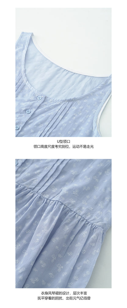 【H5198】實拍夏季優雅碎花繫帶舒適洋裝250422
