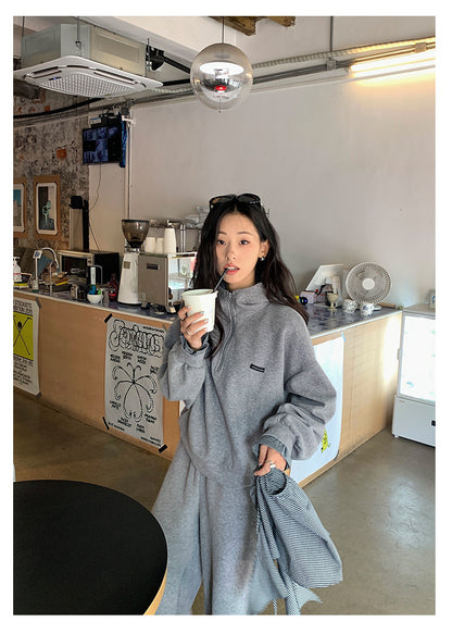 【H5395】實拍韓式連帽衞衣＋直筒衞褲＋屁簾(分開下單） 250902