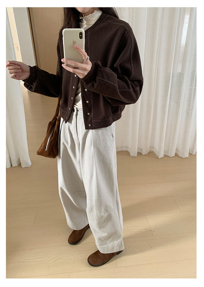 【H566】實拍秋冬高腰斜紋棉挺版西裝長褲（後鬆緊腰）251021